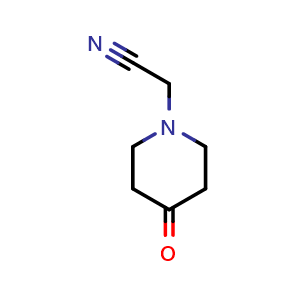 Chemical structure of 4-Oxo-1-piperidineacetonitrile , CAS 259180-65-9, AChemBlock P39290