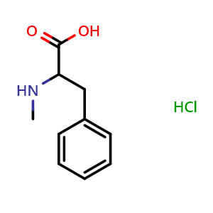 Chemical structure of N-Methyl-DL-phenylalanine hydrochloride , CAS 2566-35-0, AChemBlock P39307