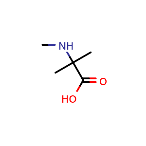 Chemical structure of N,2-Dimethyl-DL-alanine , CAS 2566-34-9, AChemBlock P39308