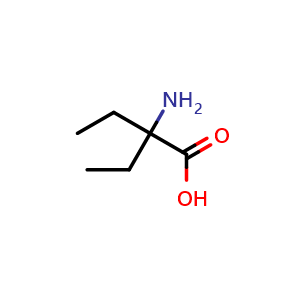 Chemical structure of 2-Amino-2-ethyl-butanoic acid , CAS 2566-29-2, AChemBlock P39311