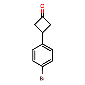 Chemical structure of 3-(4-Bromophenyl)cyclobutanone , CAS 254892-91-6, AChemBlock P39325