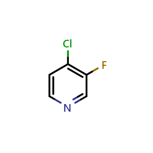 Chemical structure of 4-Chloro-3-fluoropyridine , CAS 2546-56-7, AChemBlock P39328