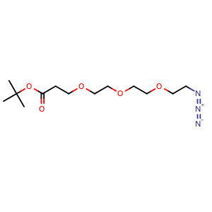 Chemical structure of N3-PEG3-CH2CH2COOtBu , CAS 252881-73-5, AChemBlock P39338