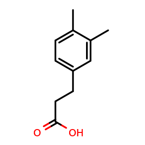 Chemical structure of 3,4-Dimethylbenzenepropanoic acid , CAS 25173-76-6, AChemBlock P39352