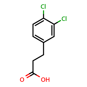 Chemical structure of 3,4-Dichloro-benzenepropanoic acid , CAS 25173-68-6, AChemBlock P39354