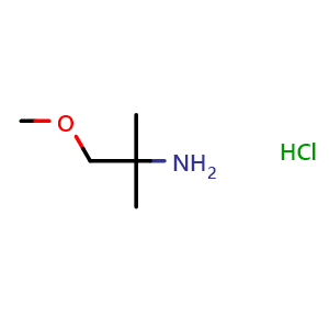 Chemical structure of 2-Methoxy-1,1-dimethylethylamine hydrochloride , CAS 251660-96-5, AChemBlock P39356