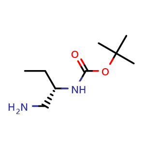 Chemical structure of N-Boc-[(1S)-1-(aminomethyl)propyl]amine , CAS 251325-89-0, AChemBlock P39359