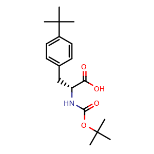 Chemical structure of Boc-4-tert-butyl-D-phenylalanine , CAS 250611-12-2, AChemBlock P39365