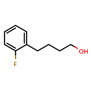 Chemical structure of 2-Fluoro-benzenebutanol , CAS 249922-28-9, AChemBlock P39372