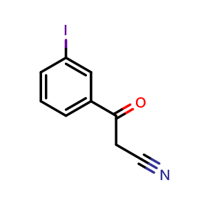 Chemical structure of 2-(3-Iodobenzoyl)acetonitrile , CAS 247206-80-0, AChemBlock P39391