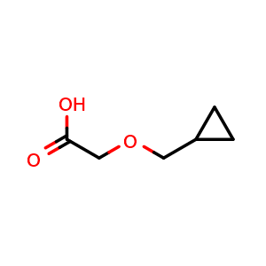 Chemical structure of 2-(Cyclopropylmethoxy)acetic acid , CAS 246869-08-9, AChemBlock P39397