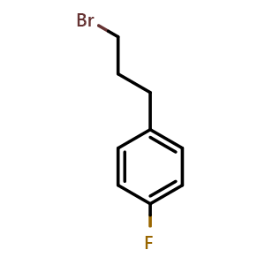 Chemical structure of 1-(3-Bromopropyl)-4-fluorobenzene , CAS 24484-55-7, AChemBlock P39413