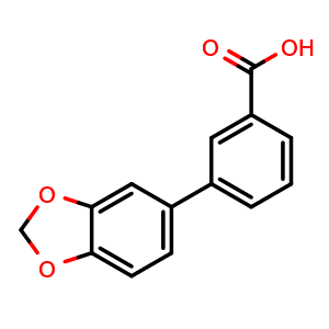 Chemical structure of 3',4'-(Methylenedioxy)-3-biphenylcarboxylic acid , CAS 24351-56-2, AChemBlock P39425