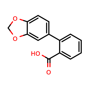 Chemical structure of 3',4'-(Methylenedioxy)-2-biphenylcarboxylic acid , CAS 24351-54-0, AChemBlock P39426