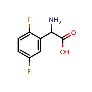 Chemical structure of a-Amino-2,5-difluorobenzeneacetic acid , CAS 243448-17-1, AChemBlock P39427