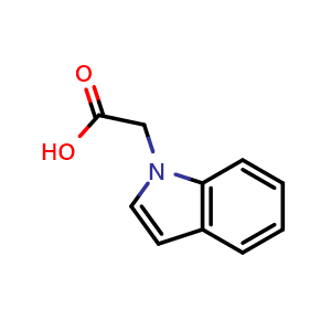 Chemical structure of 1H-Indole-1-acetic acid , CAS 24297-59-4, AChemBlock P39430