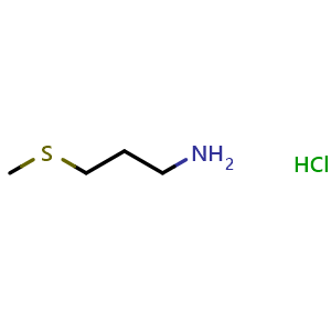 Chemical structure of 3-(Methylthio)-1-propanamine hydrochloride , CAS 2419-62-7, AChemBlock P39434