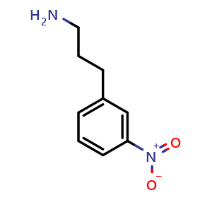 Chemical structure of 3-Nitro-benzenepropanamine , CAS 238431-54-4, AChemBlock P39462