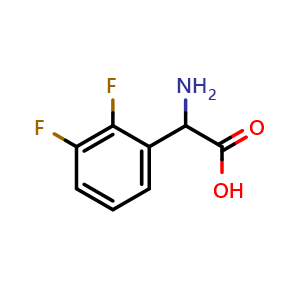 Chemical structure of a-Amino-2,3-difluoro-benzeneacetic acid , CAS 237424-16-7, AChemBlock P39474
