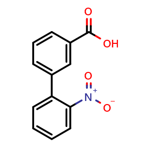 Chemical structure of 2'-Nitrobiphenyl-3-carboxylic acid , CAS 236102-72-0, AChemBlock P39481