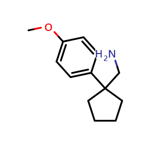 Chemical structure of 1-(4-Methoxyphenyl)-cyclopentanemethanamine , CAS 23528-54-3, AChemBlock P39489
