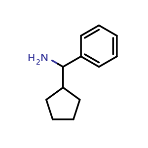 Chemical structure of a-Cyclopentyl-benzenemethanamine , CAS 23459-36-1, AChemBlock P39494
