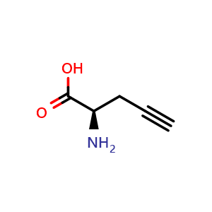 Chemical structure of (R)-2-Propargylglycine , CAS 23235-03-2, AChemBlock P39505