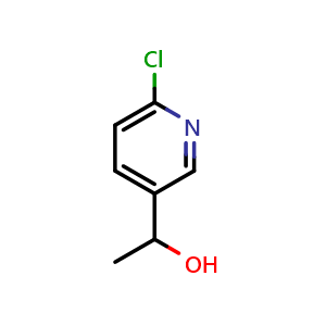 Chemical structure of 6-Chloro-a-methyl-3-pyridinemethanol , CAS 23092-75-3, AChemBlock P39514