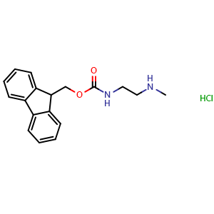 Chemical structure of N1-Fmoc-N2-methyl-1,2-ethandiamine hydrochloride , CAS 229028-44-8, AChemBlock P39527