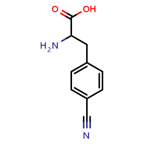 Chemical structure of 4-Cyano-DL-phenylalanine , CAS 22888-47-7, AChemBlock P39528