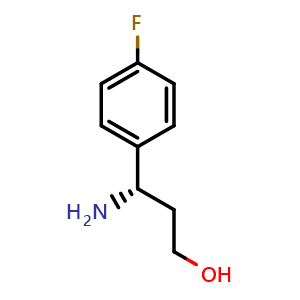 Chemical structure of (S)-3-Amino-3-(4-fluorophenyl)propan-1-ol , CAS 228422-49-9, AChemBlock P39529