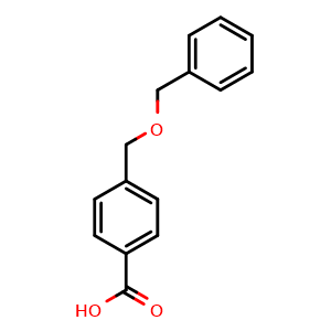 Chemical structure of 4-[(Phenylmethoxy)methyl]benzoic acid , CAS 22714-44-9, AChemBlock P39537