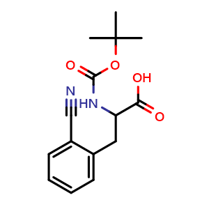 Chemical structure of 2-Cyano-N-Boc-DL-phenylalanine , CAS 226924-21-6, AChemBlock P39539