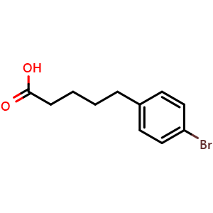 Chemical structure of 4-Bromo-benzenepentanoic acid , CAS 22647-95-6, AChemBlock P39542