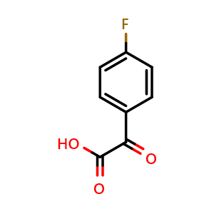 Chemical structure of 4-Fluoro-a-oxo-benzeneacetic acid , CAS 2251-76-5, AChemBlock P39557