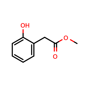 Chemical structure of 2-Hydroxy-benzeneacetic acid methyl ester , CAS 22446-37-3, AChemBlock P39566