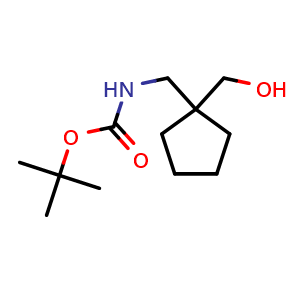 Chemical structure of 1-(Boc-aminomethyl)cyclopentanemethanol , CAS 223763-91-5, AChemBlock P39575