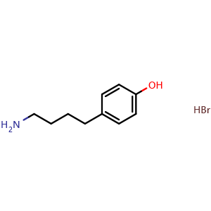 Chemical structure of 4-(4-Aminobutyl)phenol HBr , CAS 22205-09-0, AChemBlock P39592