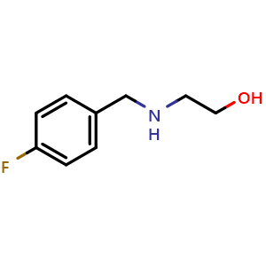 Chemical structure of 2-[(4-Fluorobenzyl)amino]ethanol , CAS 22116-33-2, AChemBlock P39606