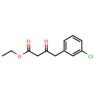 Chemical structure of 3-Chloro-b-oxo-benzenebutanoic acid ethyl ester , CAS 221122-22-1, AChemBlock P39608