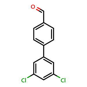 Chemical structure of 3',5'-Dichloro-biphenyl-4-carboxaldehyde , CAS 221018-04-8, AChemBlock P39616