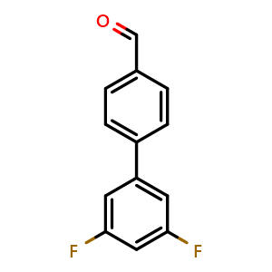 Chemical structure of 3',5'-Difluoro-biphenyl-4-carboxaldehyde , CAS 221018-03-7, AChemBlock P39617
