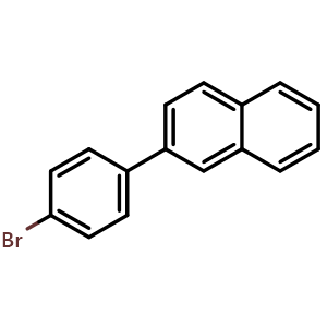 Chemical structure of 2-(4-Bromophenyl)naphthalene , CAS 22082-99-1, AChemBlock P39620