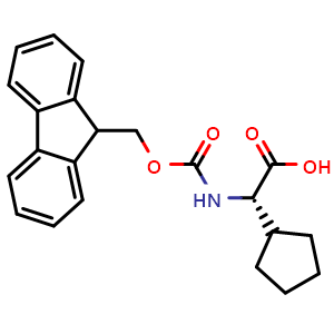 Chemical structure of Fmoc-(S)-2-Cyclopentylglycine , CAS 220497-61-0, AChemBlock P39627