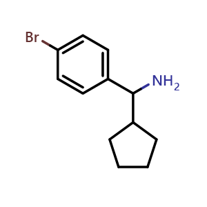 Chemical structure of 4-Bromo-a-cyclopentyl-benzenemethanamine , CAS 2204-96-8, AChemBlock P39629