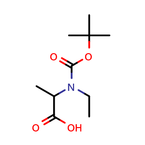 Chemical structure of N-Boc-N-ethyl-DL-alanine , CAS 220493-83-4, AChemBlock P39630