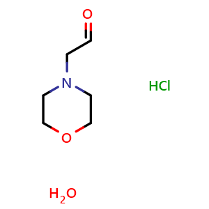 Chemical structure of 4-Morpholineacetaldehyde hydrochloride H2O , CAS 21977-09-3, AChemBlock P39647