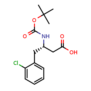 Chemical structure of (S)-2-Chloro-b-(Boc-amino)benzenebutanoic acid , CAS 218608-95-8, AChemBlock P39668