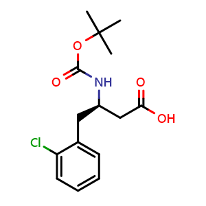 Chemical structure of (R)-2-Chloro-b-(Boc-amino)benzenebutanoic acid , CAS 218608-93-6, AChemBlock P39669