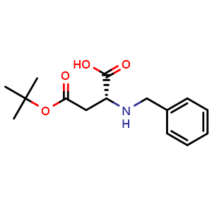 Chemical structure of N-Benzyl-D-aspartic acid 4-tert-butyl ester , CAS 2185826-82-6, AChemBlock P39670